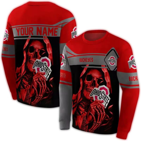 Personalized Ohio State Buckeyes Grim Reaper AOP Sweatshirt 1