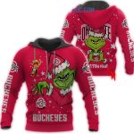 Personalized Ohio State Buckeyes Grinch Christmas All-Over Print Hoodie