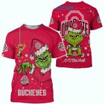 Personalized Ohio State Buckeyes Grinch Christmas All-Over Print T Shirt