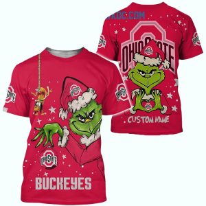 Personalized Ohio State Buckeyes Grinch Christmas All-Over Print T Shirt
