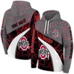 Personalized Ohio State Buckeyes Hexagonal Mesh Scarlet All-Over Print Hoodie