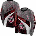 Personalized Ohio State Buckeyes Hexagonal Mesh Scarlet All-over Print Sweatshirt