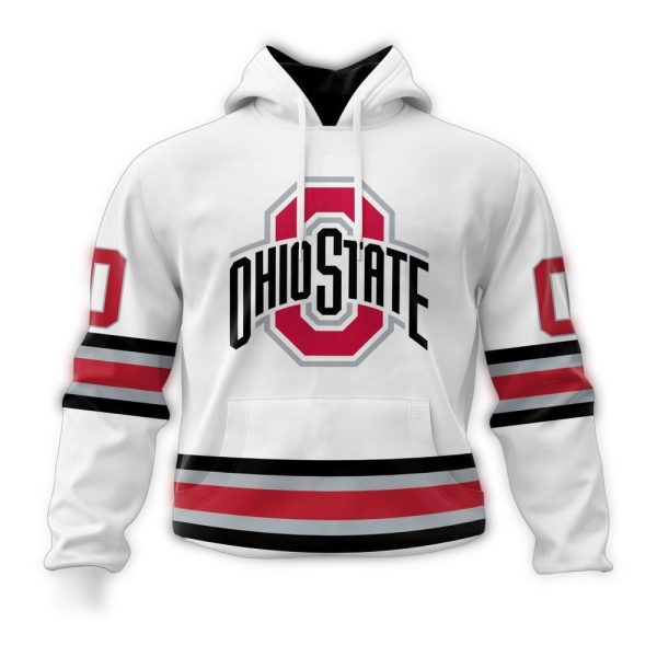 Personalized Ohio State Buckeyes Ice Hockey Away Concept AOP Hoodie 1