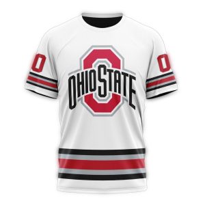Personalized Ohio State Buckeyes Ice Hockey Away Concept All-Over Print T Shirt