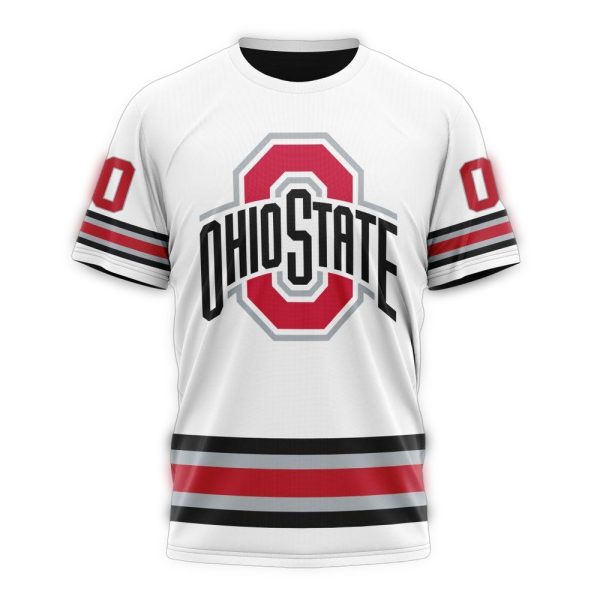 Personalized Ohio State Buckeyes Ice Hockey Away Concept AOP T Shirt 1