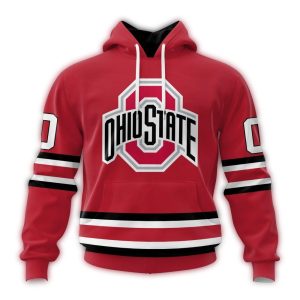 Personalized Ohio State Buckeyes Ice Hockey Home Concept All-Over Print Hoodie
