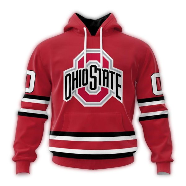 Personalized Ohio State Buckeyes Ice Hockey Home Concept AOP Hoodie 1