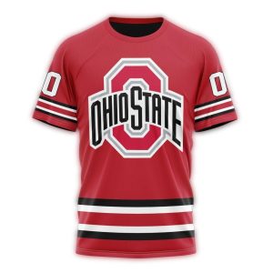 Personalized Ohio State Buckeyes Ice Hockey Home Concept All-Over Print T Shirt