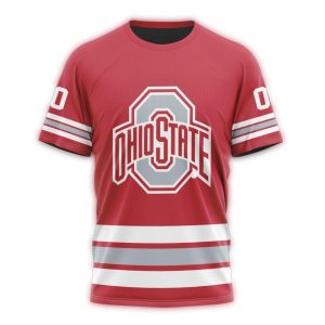 Personalized Ohio State Buckeyes Ice Hockey Third Concept All-Over Print T Shirt