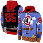 Personalized Ohio State Buckeyes Mario Blue Black All-Over Print Hoodie