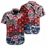 Personalized Ohio State Buckeyes Mascot Parrot And Leafs Pattern Hawaiian Shirt