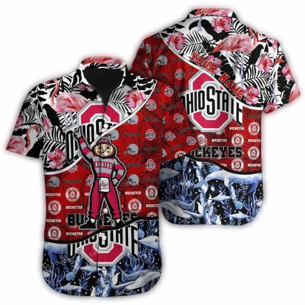 Personalized-Ohio-State-Buckeyes-Mascot-Parrot-and-Leafs-Pattern-Hawaiian-Shirt-1 Personalized Ohio State Buckeyes Mascot Parrot and Leafs Pattern Hawaiian Shirt 1