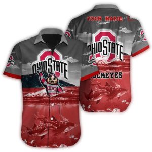 Personalized Ohio State Buckeyes Mascot And Dolphins Island Hawaiian Shirt