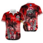 Personalized Ohio State Buckeyes Mascot And Tiki Surf Beach Hawaiian Shirt