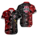 Personalized Ohio State Buckeyes Multi Logo And Leafs Pattern Hawaiian Shirt