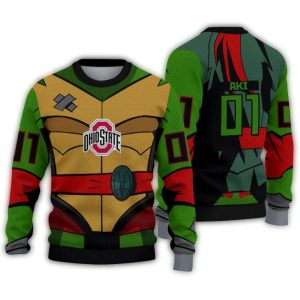 Personalized Ohio State Buckeyes Ninja Turtle Ugly Sweater