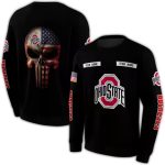Personalized Ohio State Buckeyes Punisher Skull All-over Print Sweatshirt