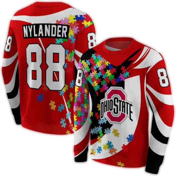 Personalized Ohio State Buckeyes Puzzle Pieces AOP Sweatshirt 1