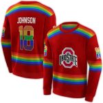 Personalized Ohio State Buckeyes Rainbow Stripes All-over Print Sweatshirt