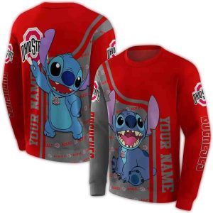 Personalized Ohio State Buckeyes Stitch All-over Print Sweatshirt