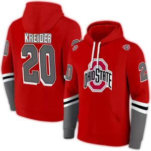 Personalized Ohio State Buckeyes Striped All-Over Print Hoodie