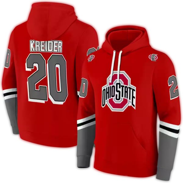 Personalized Ohio State Buckeyes Striped AOP Hoodie 1
