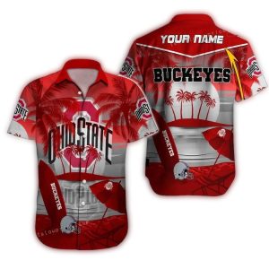 Personalized Ohio State Buckeyes Surf Beach Tropical Hawaiian Shirt