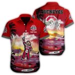 Personalized Ohio State Buckeyes Surf Mascot Hawaiian Shirt