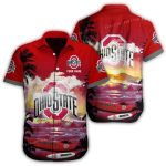 Personalized Ohio State Buckeyes Surf Wave Beach Hawaiian Shirt