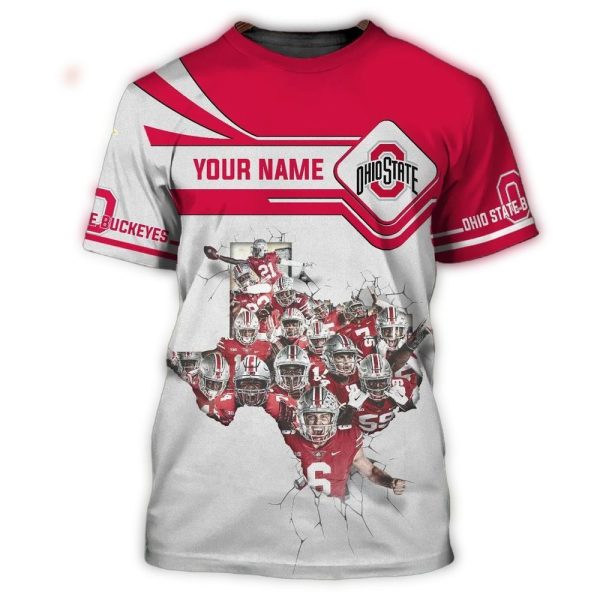 Personalized Ohio State Buckeyes Team Players AOP T Shirt 1