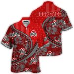 Personalized Ohio State Buckeyes Us Flag Flower Hawaiian Shirt