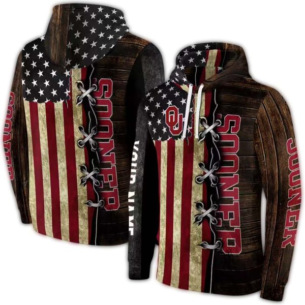 Personalized Oklahoma Sooners American Pride AOP Hoodie 1