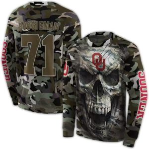 Personalized Oklahoma Sooners Camo Skull All-over Print Sweatshirt