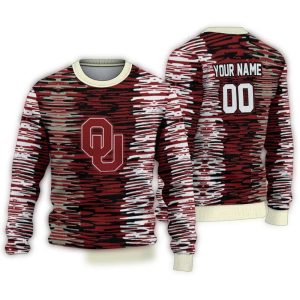 Personalized Oklahoma Sooners Camouflage Stripe Ugly Sweater