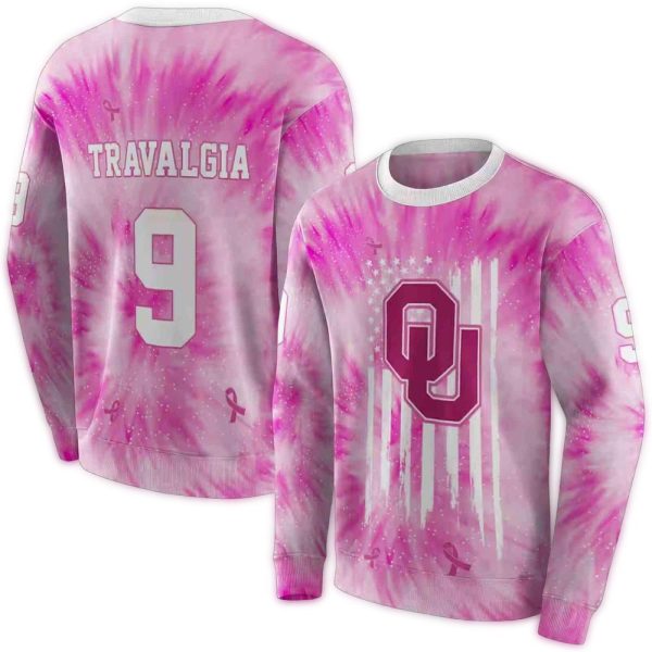Personalized Oklahoma Sooners Cancer Support Pink AOP Sweatshirt 1