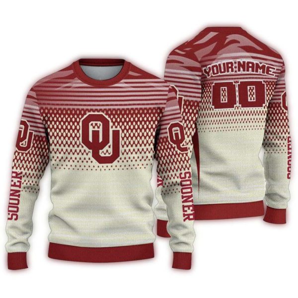 Personalized Oklahoma Sooners Diamond Mesh Ugly Sweater 1