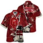 Personalized Oklahoma Sooners Floral Leafs Scratch Hawaiian Shirt