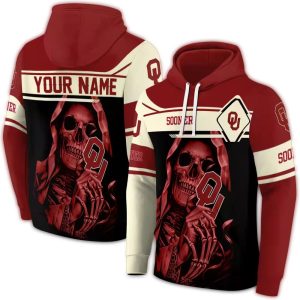 Personalized Oklahoma Sooners Grim Reaper All-over Print Hoodie