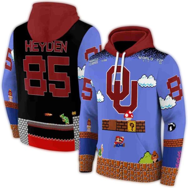 Personalized Oklahoma Sooners Mario AOP Hoodie 1