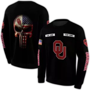 Personalized Oklahoma Sooners Punisher Skull All-over Print Sweatshirt