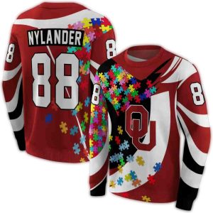 Personalized Oklahoma Sooners Puzzle Pieces All-over Print Sweatshirt
