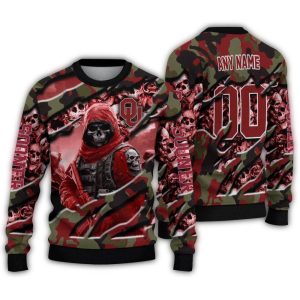 Personalized Oklahoma Sooners Skull Horde Ugly Sweater