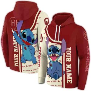 Personalized Oklahoma Sooners Stitch All-over Print Hoodie