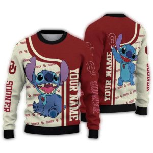 Personalized Oklahoma Sooners Stitch Ugly Sweater