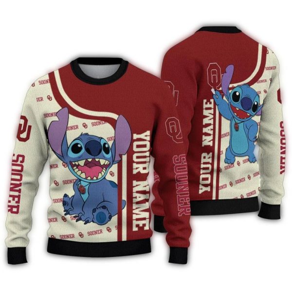 Personalized Oklahoma Sooners Stitch Ugly Sweater 1