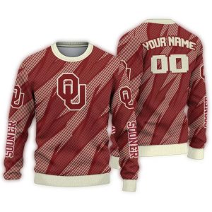 Personalized Oklahoma Sooners Stripe Motion Ugly Sweater