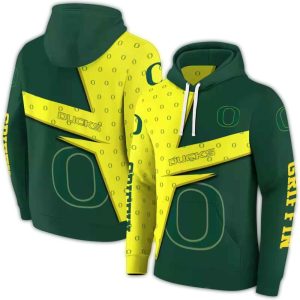Personalized Oregon Ducks Abstract Shape All-Over Print Hoodie