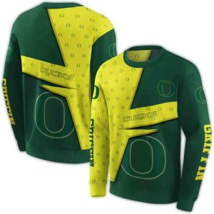Personalized Oregon Ducks Abstract Shape All-Over Print Sweatshirt