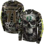 Personalized Oregon Ducks Camo Skull All-Over Print Sweatshirt