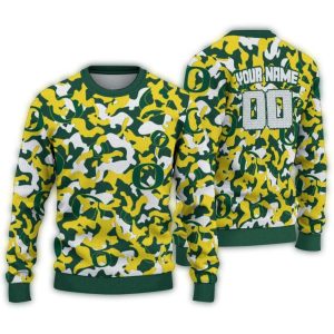 Personalized Oregon Ducks Camouflage Motif Ugly Sweater